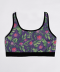 Jungle-Flower-Womens-Bralette-Purple-Pink-Product-Front-View