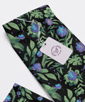 Jungle-Flower-Womens-Pajama-Black-Purple-Closeup-Product-View