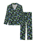 Jungle-Flower-Womens-Pajama-Black-Purple-Product-View