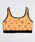 Mushroom-Womens-Bralette-Yellow-Product-Front-View