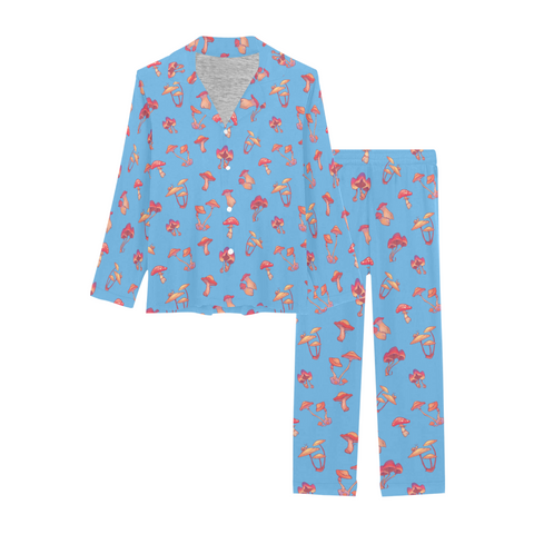 Mushroom-Womens-Pajama-Sky-Blue-Product-View