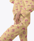 Mushroom-Womens-Pajama-Yellow-Semi-Side-View