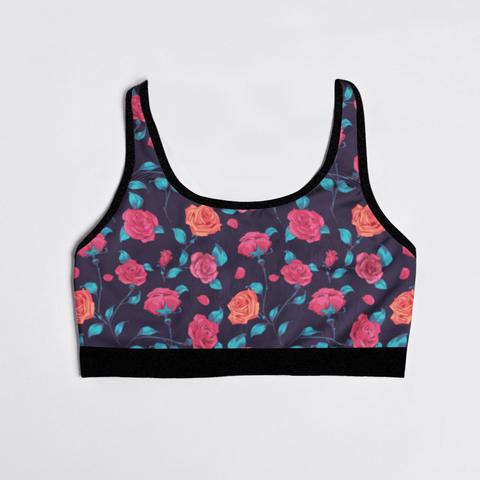 Painted-Roses-Womens-Bralette-Purple-Product-Front-View