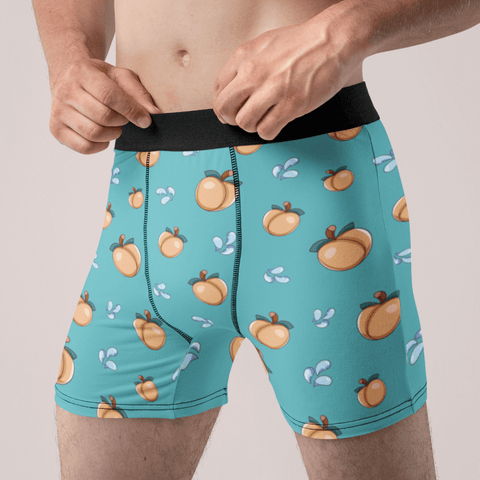 Peach Emoji Men's Boxer Briefs