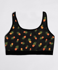 Pineapple-Womens-Bralette-Black-Product-Front-View