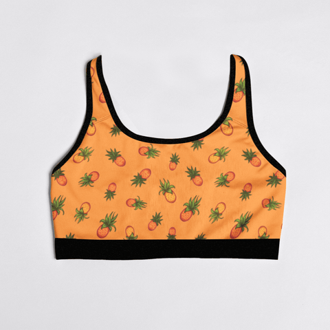 Pineapple-Womens-Bralette-Orange-Product-Front-View