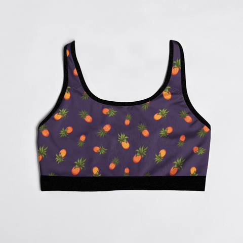 Pineapple-Womens-Bralette-Dark-Purple-Product-Front-View