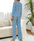 Pineapple-Womens-Pajama-Sky-Blue-Rear-View