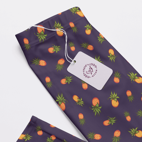 Pineapple-Womens-Pajama-Dark-Purple-Closeup-Product-View
