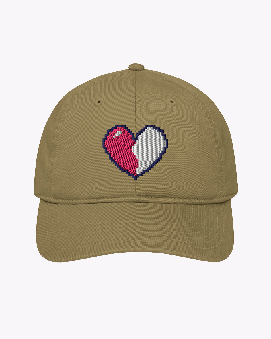 Embroidered Pixel Heart Left Hat