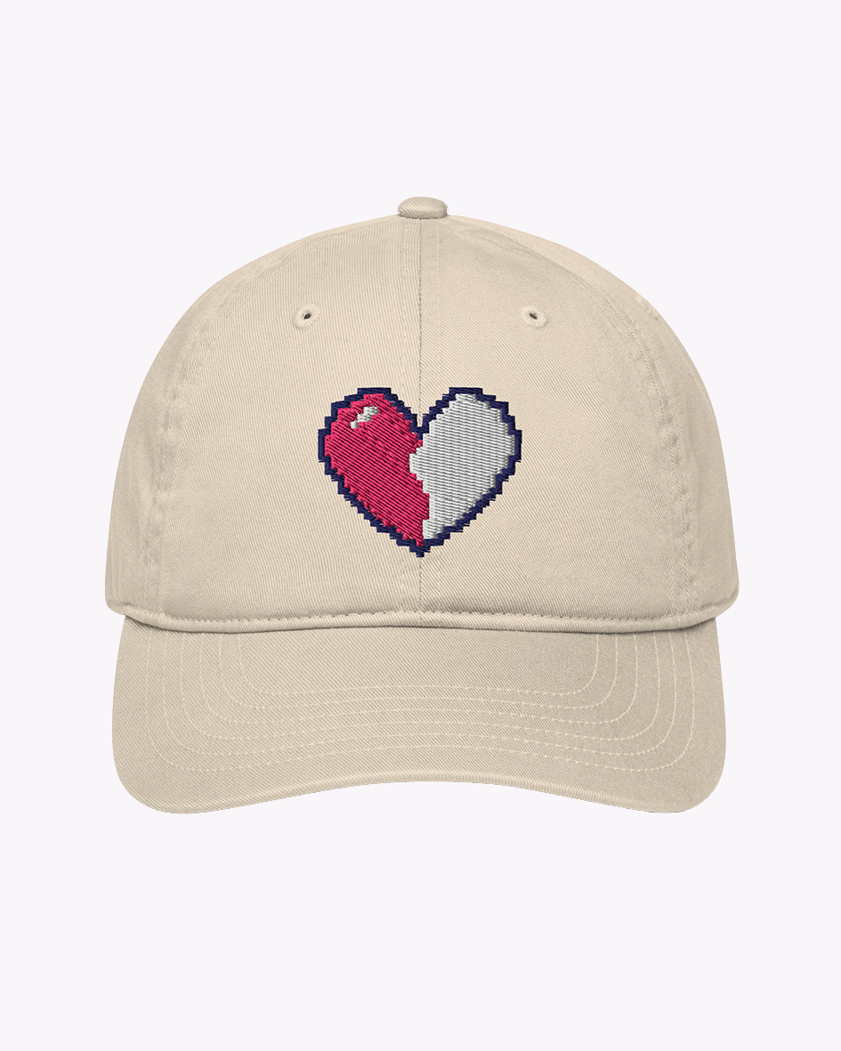 Embroidered Pixel Heart Left Hat