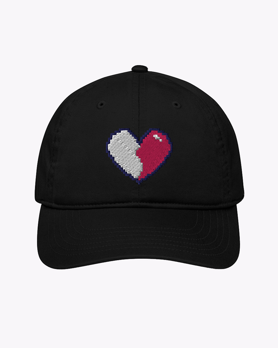 Embroidered Pixel Heart Right Hat