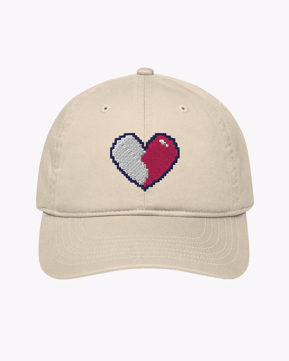 Embroidered Pixel Heart Right Hat