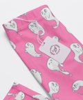 Retro-Ghost-Womens-Pajama-Pink-Closeup-Product-View