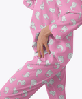 Retro-Ghost-Womens-Pajama-Pink-Semi-Side-View