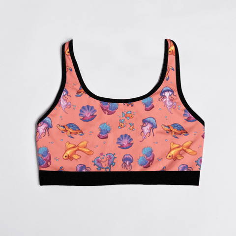 Sea-Life-Womens-Bralette-Coral-Product-Front-View