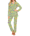 Sea-Life-Womens-Pajama-Lime-Green-Front-View