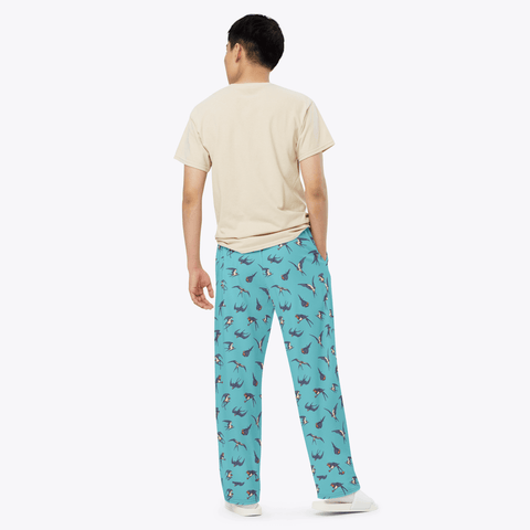 Sparrow-Mens-Pajama-Turquoise-Rear-View