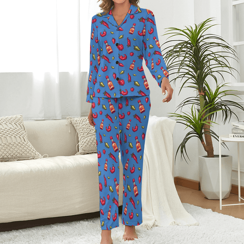 Spicy-Womens-Pajama-Blue-Front-View