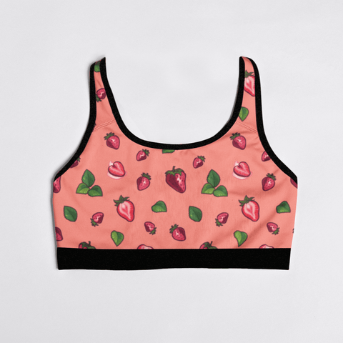 Strawberry-Womens-Bralette-Coral-Product-Front-View