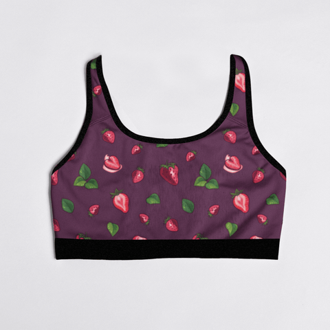 Strawberry-Womens-Bralette-Plum-Product-Front-View
