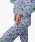 Strawberry-Womens-Pajama-Cornflower-Blue-Semi-Side-View