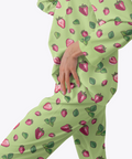 Strawberry-Womens-Pajama-Lime-Green-Semi-Side-View