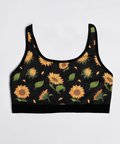 Sunflower-Womens-Bralette-Black-Product-Front-View