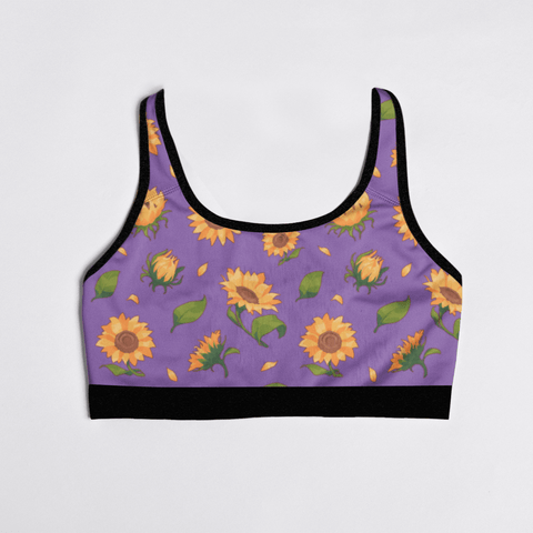 Sunflower-Womens-Bralette-Lavender-Product-Front-View
