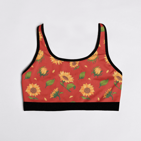 Sunflower-Womens-Bralette-Dark-Orange-Product-Front-View