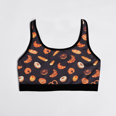 Sweet-Treats-Womens-Bralette-Black-Product-Front-View
