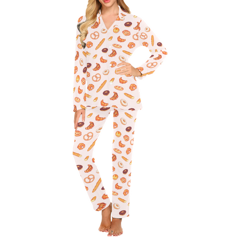 Sweet-Treats-Womens-Pajama-Floral-White-Front-View