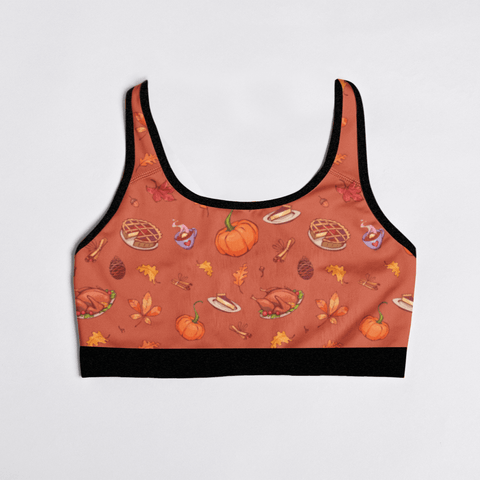 Thanks-Giving-Womens-Bralette-Pumpkin-Product-Front-View