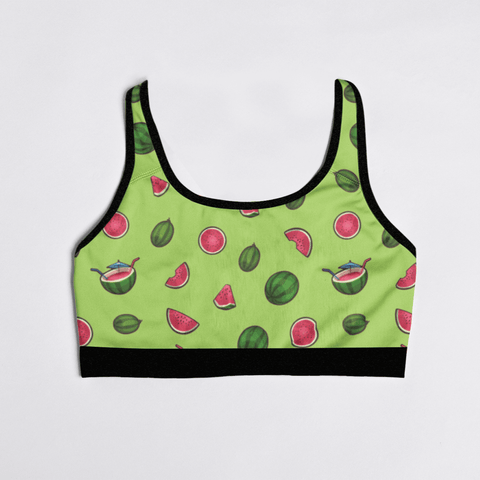 Watermelon-Womens-Bralette-Lime-Green-Product-Front-View