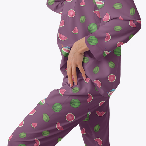 Watermelon-Womens-Pajama-Dark-Purple-Semi-Side-View