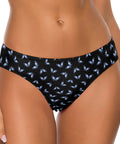Butterfly-Women's-Thong-Black-Model-Front-View
