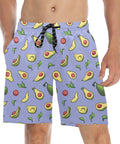 Happy-Avocado-Mens-Swim-Trunks-Lavender-Model-Front-View