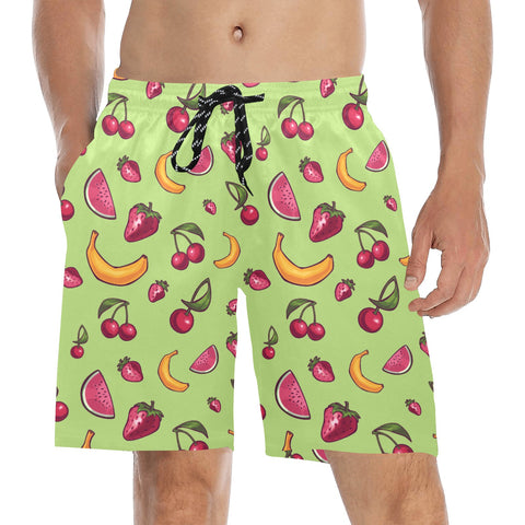 Fruit-Punch-Mens-Swim-Trunks-Lime-Green-Model-Front-View