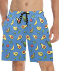 Happy-Avocado-Mens-Swim-Trunks-Blue-Model-Front-View