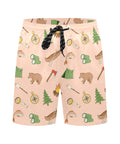 Camping-Men's-Swim-Trunks-Peach-Puff-Front-View