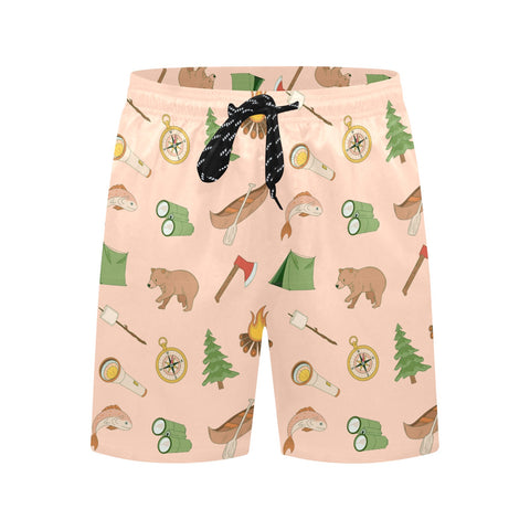 Camping-Men's-Swim-Trunks-Peach-Puff-Front-View