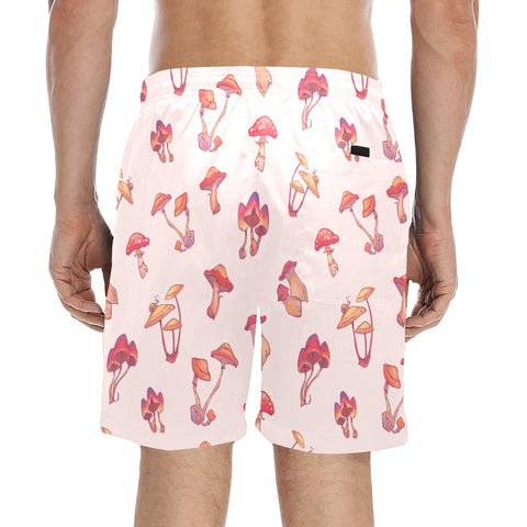 Mushroom-Mens-Swim-Trunks-Baby-Pink-Model-Back-View