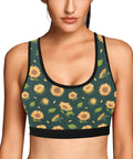 Sunflower-Womens-Bralette-Dark-Green-Model-Front-View