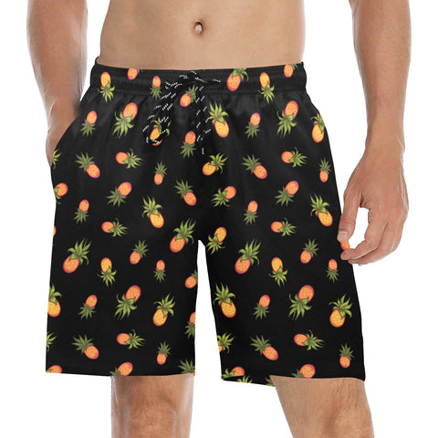 Pineapple-Mens-Swim-Trunks-Black-Model-Front-View