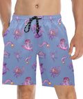 Eldritch-Horror-Men's-Swim-Trunks-Cornflower-Blue-Model-Front-View