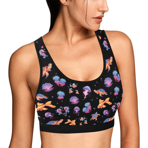Sea-Life-Womens-Bralette-Black-Side-Front-View
