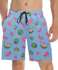 Watermelon-Mens-Swim-Trunks-Blue-Model-Front-View