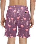 Flamingo-Men's-Swim-Trunks-Purple-Model-Back-View