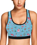 Christmas-Womens-Bralette-Sky-Blue-Model-Front-View