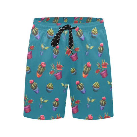House-Plant-Mens-Swim-Trunks-Teal-Front-View